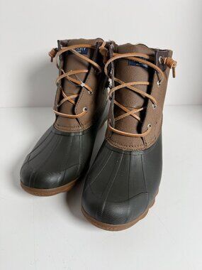 Sperry Syren Gulf Duck Boots Classic Matte Black/Brown Colorway Sz Women's 8M